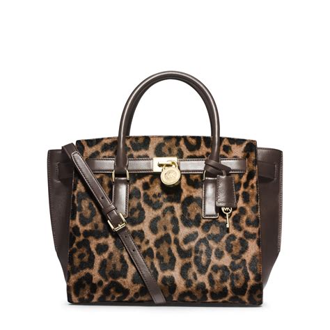 michael kors hamilton leopard calf hair satchel|Jet Set Large Leopard.